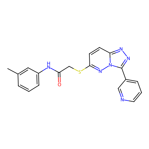 N-(3-methylphenyl)-2-[(3-pyridin-3-yl-[1,2,4]triazolo[4,3-b]pyridazin-6-yl)sulfanyl]acetamide structure