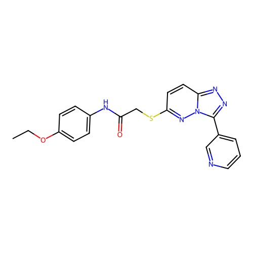 N-(4-ethoxyphenyl)-2-[(3-pyridin-3-yl-[1,2,4]triazolo[4,3-b]pyridazin-6-yl)sulfanyl]acetamide structure