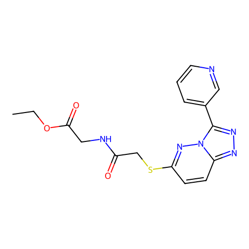 ethyl 2-[[2-[(3-pyridin-3-yl-[1,2,4]triazolo[4,3-b]pyridazin-6-yl)sulfanyl]acetyl]amino]acetate structure