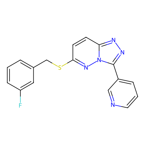 6-((3-Fluorobenzyl)thio)-3-(pyridin-3-yl)-[1,2,4]triazolo[4,3-b]pyridazine structure