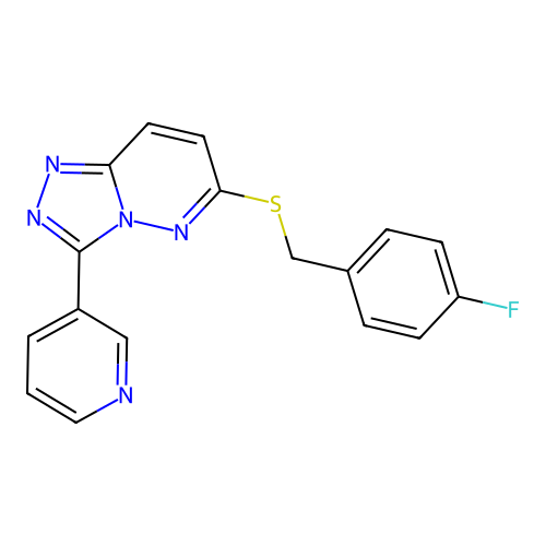 6-[(4-fluorophenyl)methylsulfanyl]-3-pyridin-3-yl-[1,2,4]triazolo[4,3-b]pyridazine structure