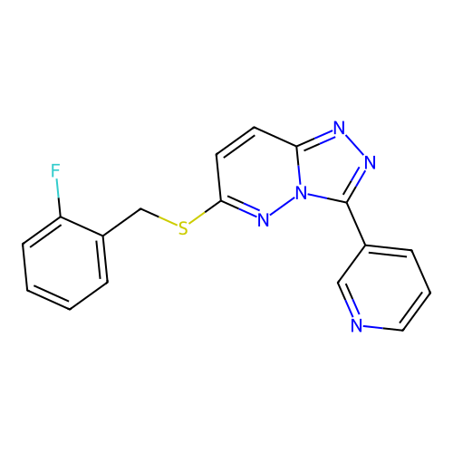 6-((2-Fluorobenzyl)thio)-3-(pyridin-3-yl)-[1,2,4]triazolo[4,3-b]pyridazine structure