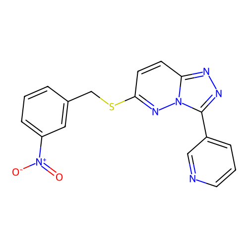 6-((3-Nitrobenzyl)thio)-3-(pyridin-3-yl)-[1,2,4]triazolo[4,3-b]pyridazine structure