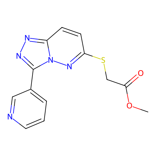 Methyl 2-((3-(pyridin-3-yl)-[1,2,4]triazolo[4,3-b]pyridazin-6-yl)thio)acetate structure