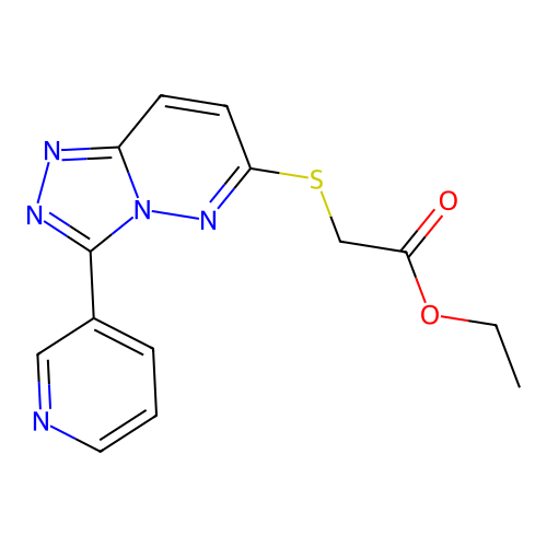 Ethyl 2-[(3-pyridin-3-yl-[1,2,4]triazolo[4,3-b]pyridazin-6-yl)sulfanyl]acetate structure