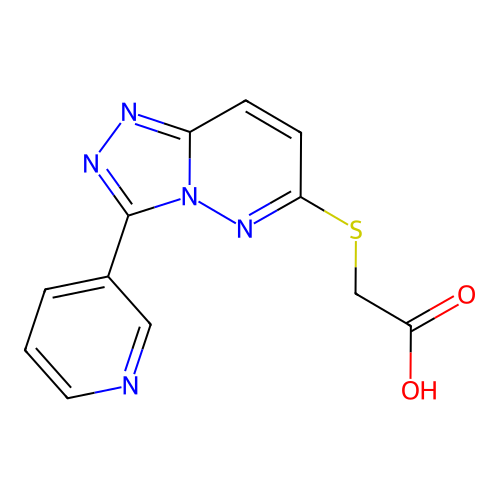2-((3-(Pyridin-3-yl)-[1,2,4]triazolo[4,3-b]pyridazin-6-yl)thio)acetic acid structure