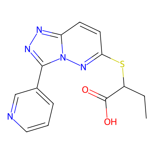 2-((3-(Pyridin-3-yl)-[1,2,4]triazolo[4,3-b]pyridazin-6-yl)thio)butanoic acid structure