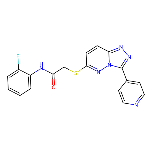 N-(2-fluorophenyl)-2-((3-(pyridin-4-yl)-[1,2,4]triazolo[4,3-b]pyridazin-6-yl)thio)acetamide structure