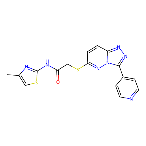 N-(4-methyl-1,3-thiazol-2-yl)-2-{[3-(pyridin-4-yl)-[1,2,4]triazolo[4,3-b]pyridazin-6-yl]sulfanyl}acetamide structure