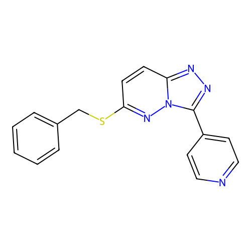 6-Benzylsulfanyl-3-pyridin-4-yl-[1,2,4]triazolo[4,3-b]pyridazine structure