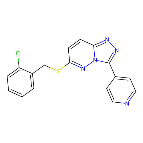 6-((2-Chlorobenzyl)thio)-3-(pyridin-4-yl)-[1,2,4]triazolo[4,3-b]pyridazine structure
