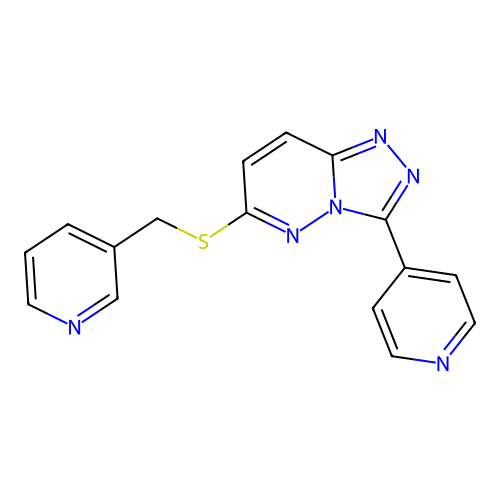 6-((Pyridin-3-ylmethyl)thio)-3-(pyridin-4-yl)-[1,2,4]triazolo[4,3-b]pyridazine structure