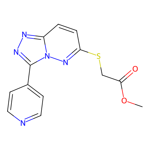 Methyl 2-((3-(pyridin-4-yl)-[1,2,4]triazolo[4,3-b]pyridazin-6-yl)thio)acetate structure