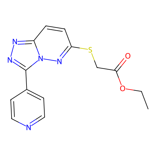 Ethyl 2-[(3-pyridin-4-yl-[1,2,4]triazolo[4,3-b]pyridazin-6-yl)sulfanyl]acetate structure