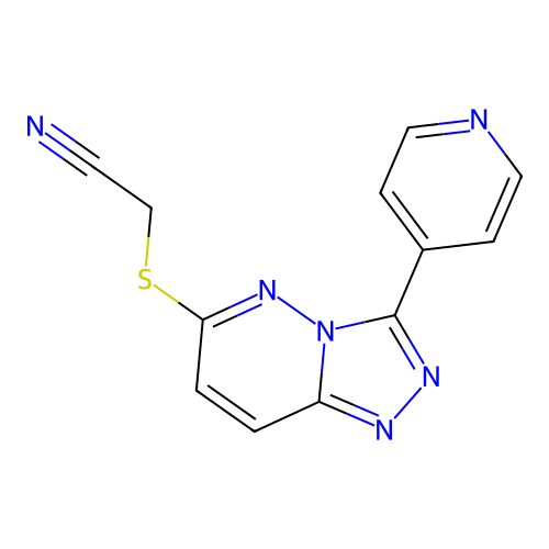2-((3-(Pyridin-4-yl)-[1,2,4]triazolo[4,3-b]pyridazin-6-yl)thio)acetonitrile structure