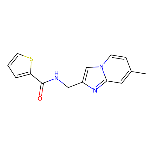 N-((7-methylimidazo[1,2-a]pyridin-2-yl)methyl)thiophene-2-carboxamide structure