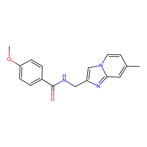 4-methoxy-N-((7-methylimidazo[1,2-a]pyridin-2-yl)methyl)benzamide structure