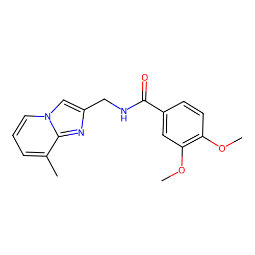 3,4-dimethoxy-N-({8-methylimidazo[1,2-a]pyridin-2-yl}methyl)benzamide structure