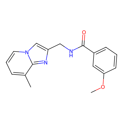 3-methoxy-N-((8-methylimidazo[1,2-a]pyridin-2-yl)methyl)benzamide structure