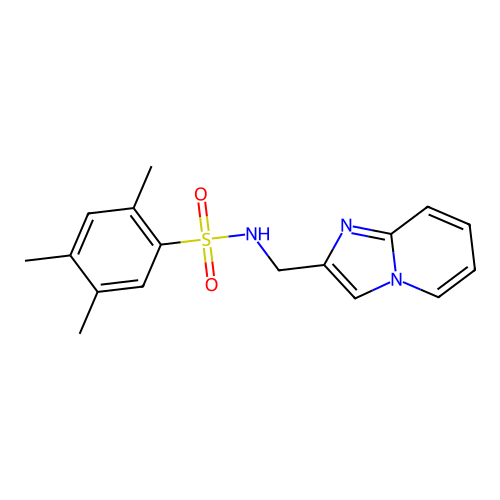 N-({imidazo[1,2-a]pyridin-2-yl}methyl)-2,4,5-trimethylbenzene-1-sulfonamide structure