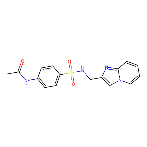 N-(4-(N-(imidazo[1,2-a]pyridin-2-ylmethyl)sulfamoyl)phenyl)acetamide structure