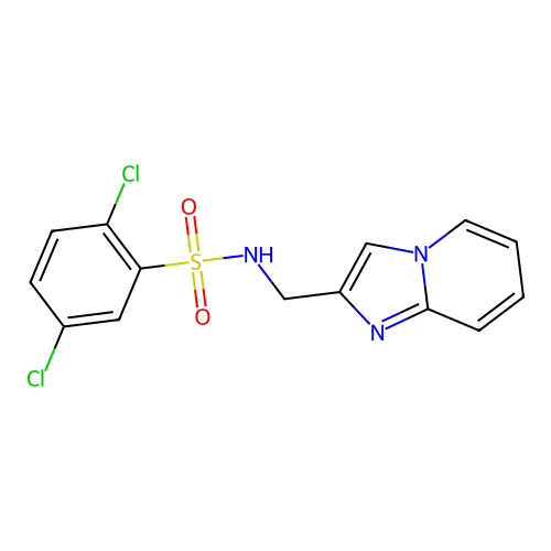 2,5-dichloro-N-(imidazo[1,2-a]pyridin-2-ylmethyl)benzenesulfonamide structure