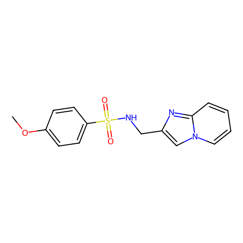 N-({imidazo[1,2-a]pyridin-2-yl}methyl)-4-methoxybenzene-1-sulfonamide structure