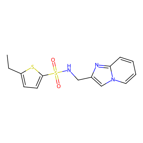 5-ethyl-N-(imidazo[1,2-a]pyridin-2-ylmethyl)thiophene-2-sulfonamide structure