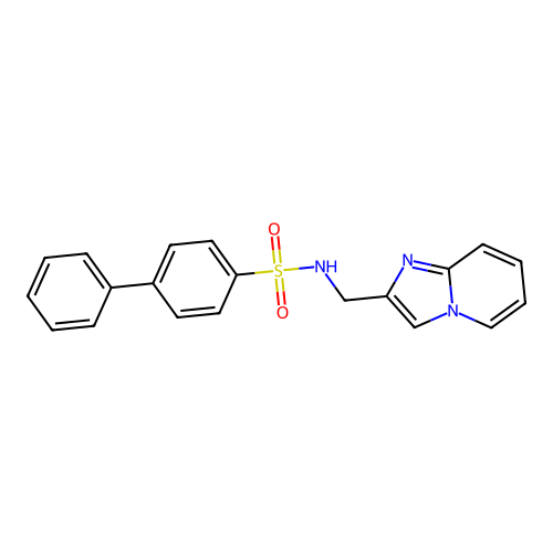 N-(imidazo[1,2-a]pyridin-2-ylmethyl)-4-phenylbenzenesulfonamide structure