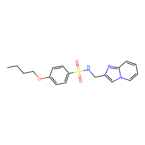 4-Butoxy-N-({imidazo[1,2-A]pyridin-2-YL}methyl)benzene-1-sulfonamide structure