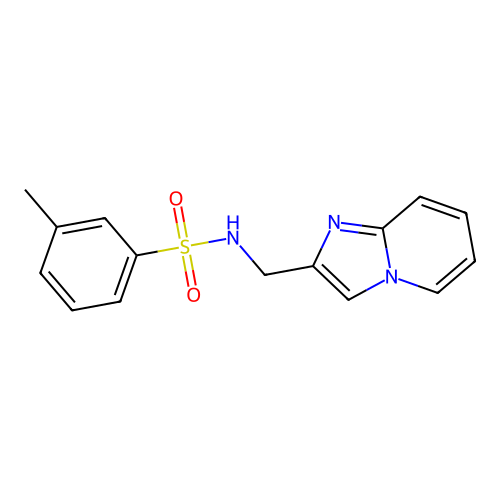 N-(imidazo[1,2-a]pyridin-2-ylmethyl)-3-methylbenzenesulfonamide structure