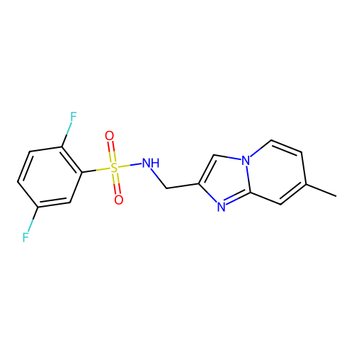 2,5-difluoro-N-({7-methylimidazo[1,2-a]pyridin-2-yl}methyl)benzene-1-sulfonamide structure