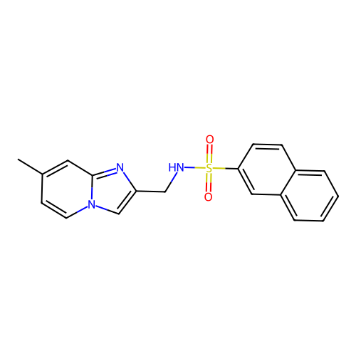 N-({7-methylimidazo[1,2-a]pyridin-2-yl}methyl)naphthalene-2-sulfonamide structure