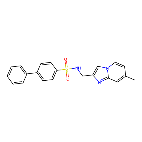 N-({7-methylimidazo[1,2-a]pyridin-2-yl}methyl)-[1,1'-biphenyl]-4-sulfonamide structure