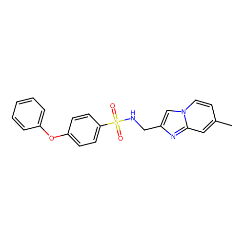 N-((7-methylimidazo[1,2-a]pyridin-2-yl)methyl)-4-phenoxybenzenesulfonamide structure