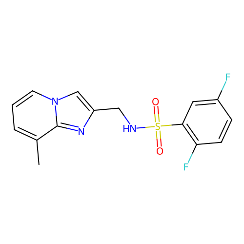 2,5-difluoro-N-({8-methylimidazo[1,2-a]pyridin-2-yl}methyl)benzene-1-sulfonamide structure