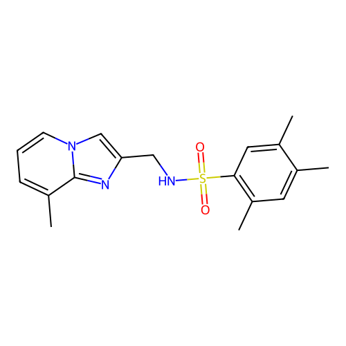 2,4,5-trimethyl-N-({8-methylimidazo[1,2-a]pyridin-2-yl}methyl)benzene-1-sulfonamide structure