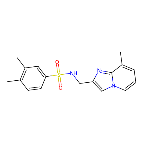 3,4-dimethyl-N-({8-methylimidazo[1,2-a]pyridin-2-yl}methyl)benzene-1-sulfonamide structure