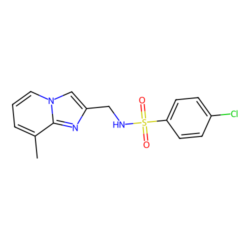 4-Chloro-N-({8-methylimidazo[1,2-A]pyridin-2-YL}methyl)benzene-1-sulfonamide structure