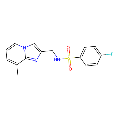 4-fluoro-N-({8-methylimidazo[1,2-a]pyridin-2-yl}methyl)benzene-1-sulfonamide structure
