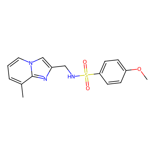 4-methoxy-N-({8-methylimidazo[1,2-a]pyridin-2-yl}methyl)benzene-1-sulfonamide structure