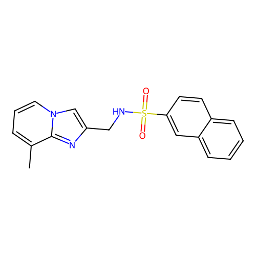 N-((8-methylimidazo[1,2-a]pyridin-2-yl)methyl)naphthalene-2-sulfonamide structure