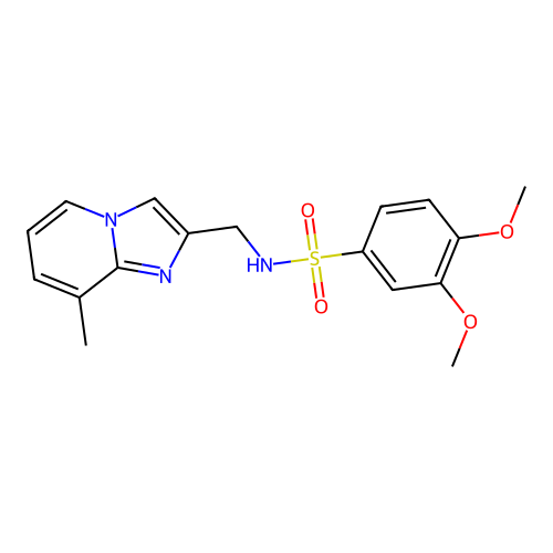3,4-DIMETHOXY-N-({8-METHYLIMIDAZO[1,2-A]PYRIDIN-2-YL}METHYL)BENZENE-1-SULFONAMIDE structure