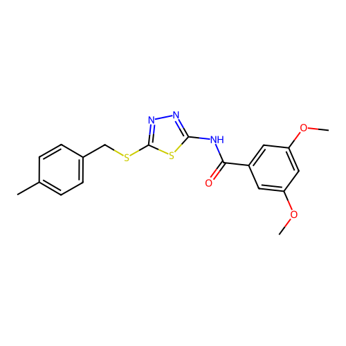 3,5-dimethoxy-N-(5-((4-methylbenzyl)thio)-1,3,4-thiadiazol-2-yl)benzamide structure