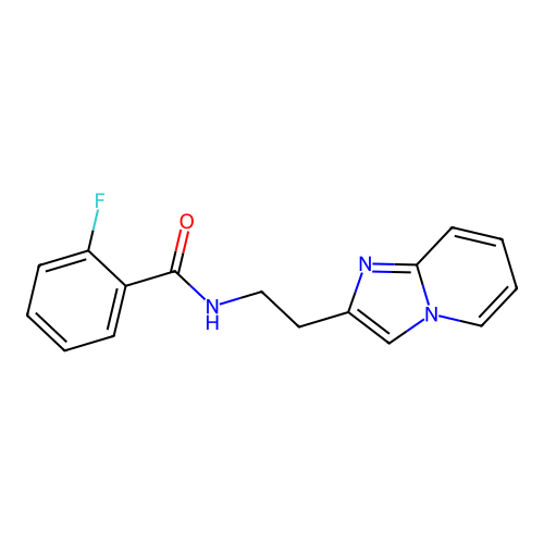 2-fluoro-N-(2-imidazo[1,2-a]pyridin-2-ylethyl)benzamide structure