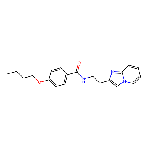 4-butoxy-N-(2-imidazo[1,2-a]pyridin-2-ylethyl)benzamide structure