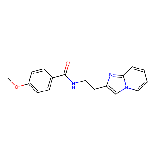 N-(2-imidazo[1,2-a]pyridin-2-ylethyl)-4-methoxybenzamide structure