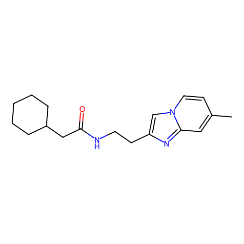 2-cyclohexyl-N-(2-{7-methylimidazo[1,2-a]pyridin-2-yl}ethyl)acetamide structure