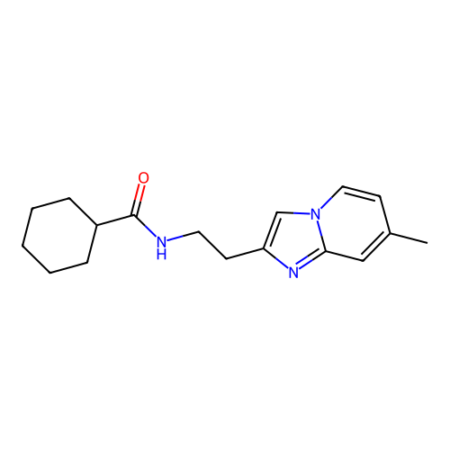 N-(2-{7-methylimidazo[1,2-a]pyridin-2-yl}ethyl)cyclohexanecarboxamide structure