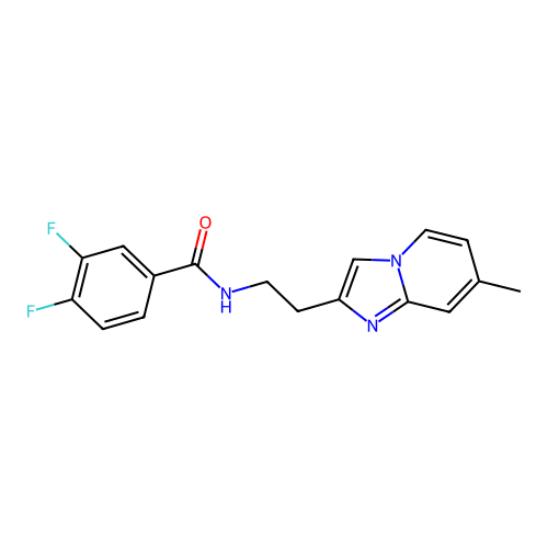 3,4-difluoro-N-(2-(7-methylimidazo[1,2-a]pyridin-2-yl)ethyl)benzamide structure